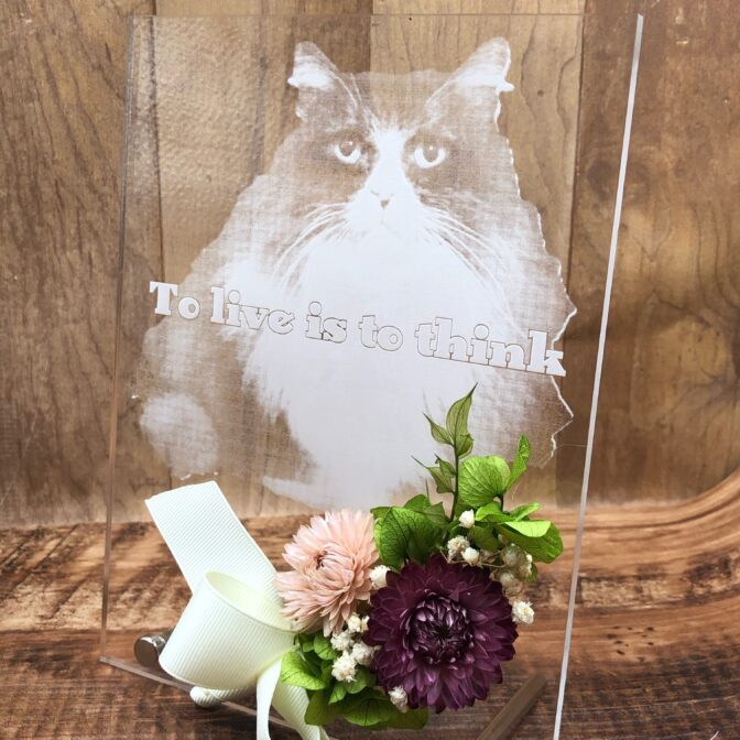 アクリルフォトプレートミニブーケ付き